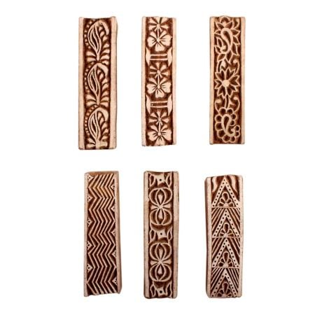 Set of 6 Piece New Mix Wooden Printing Block